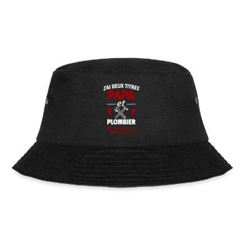 Dad and Plumber Christmas Father's Day Gift Idea - Bucket Hat - black - Front - Lela (165cm)