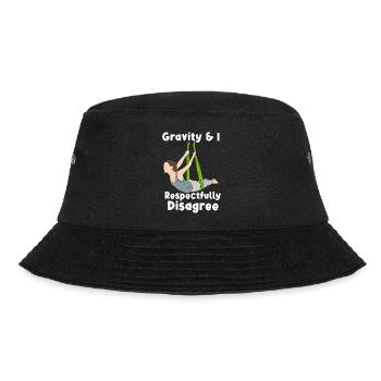 Funny Aerial Yoga Gravity Disagree Art Tee - Bucket Hat - black - Front - Lela (165cm)