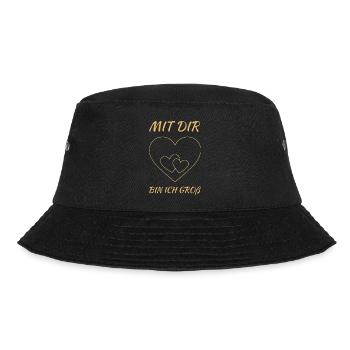 I'm big with you - Valentine's Day heart for couples - Bucket Hat - black - Front - Lela (165cm)