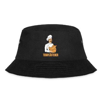 Bäcker Brotkorb Bäckermütze Teigflüsterer - Bucket Hat - Schwarz - Vorne - Lela (165cm)