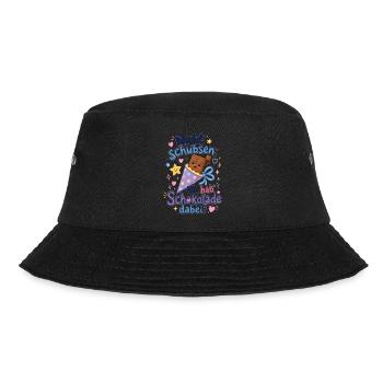 Schulkind Einschulung - Bald ein Schulkind - Bucket Hat - Schwarz - Vorne - Lela (165cm)