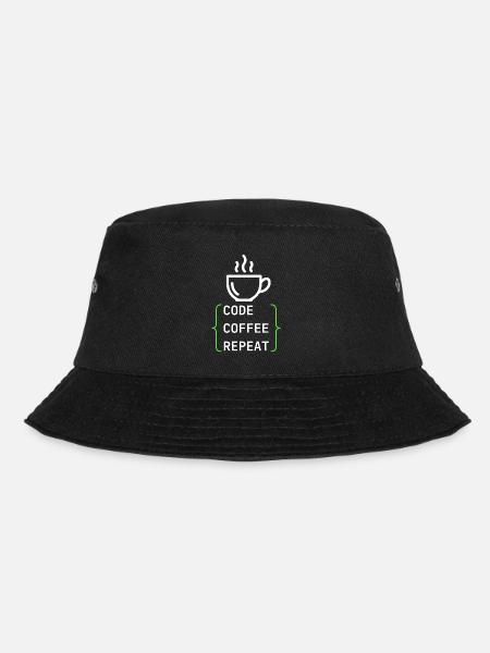 Code Coffee Repeat – Developer IT Design - Bucket Hat - Schwarz