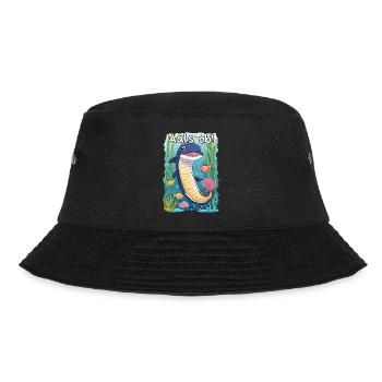Aal Spruch Cartoonstyle - Aals ob! - Bucket Hat - Schwarz - Vorne - Lela (165cm)