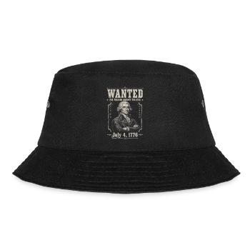 Wanted for Treason – Funny 4th of July – Jef - Bucket Hat - black - Front - Lela (165cm)