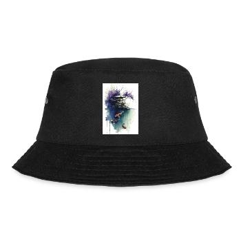 Watercolor Koi and Cherry Pagoda - Bucket Hat - black - Front - Lela (165cm)