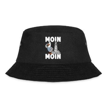 Moin Moin Norden - Maritimes Norddeutsch Design - Bucket Hat - Schwarz - Vorne - Lela (165cm)