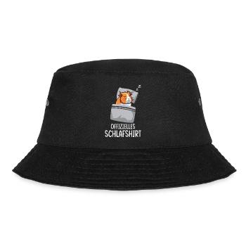 Offizielles Schlafshirt Pyjama Meerschweinchen  - Bucket Hat - Schwarz - Vorne