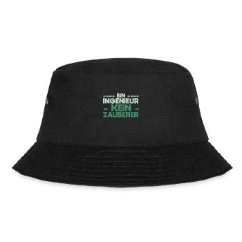 Bin Ingenieur, Kein Zauberer - Bucket Hat - Schwarz - Vorne - Lela (165cm)