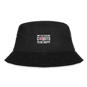 Puerto Rico Flagge | Puerto Ricaner Geschenkideen - Bucket Hat - Schwarz - Vorne - Lela (165cm)