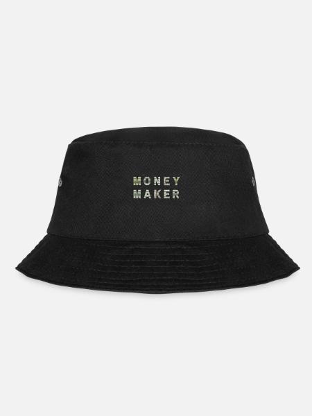 Money Maker Dollar Bill Texture Motivation - Bucket Hat - black