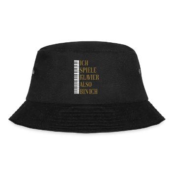 Ich spiele Klavier also bin ich - Bucket Hat - Schwarz - Vorne - Lela (165cm)
