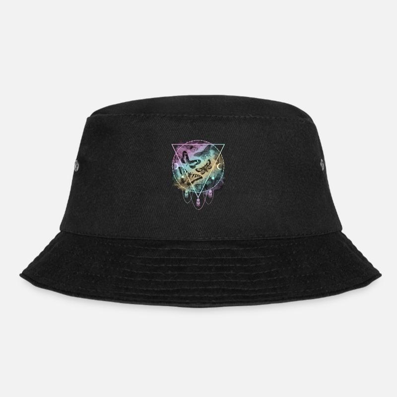 Bunte Schmetterlinge Pastel Goth - Bucket Hat - Schwarz