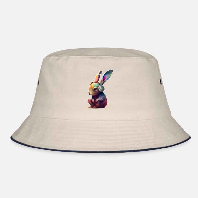 Rabbit with headphones DJ Bucket Hat