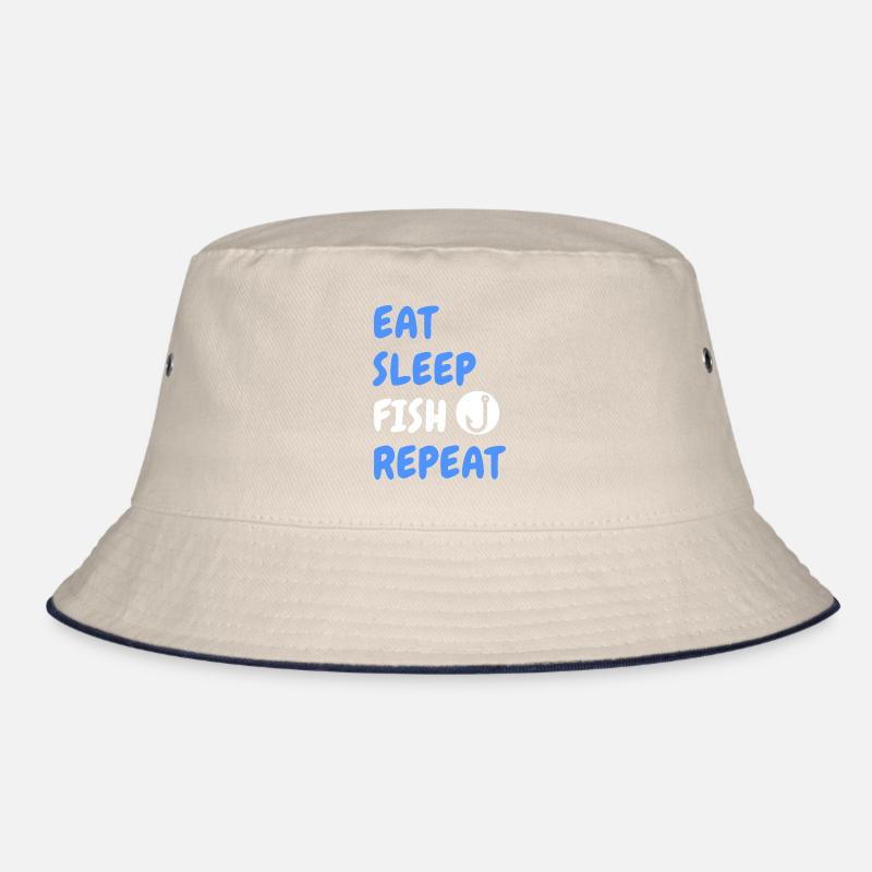 Eat, Sleep, Fish, Repeat Bucket Hat