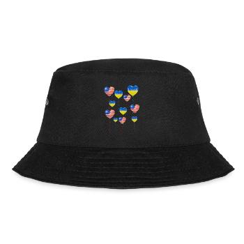 USA: Solidarity and a heart for Ukraine - Bucket Hat - black - Front - Lela (165cm)