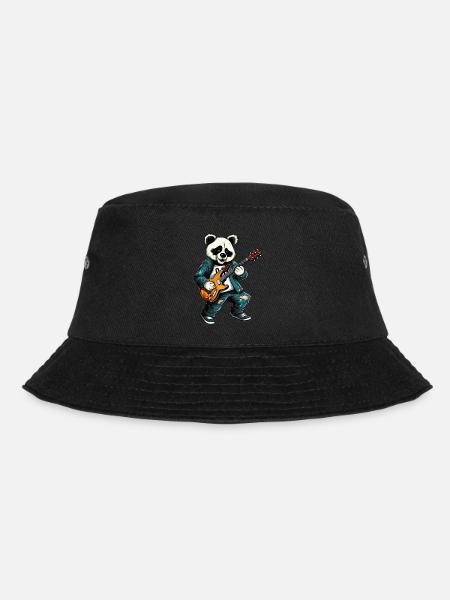 Panda-Gitarrist: Rock in der Tierband - Bucket Hat - Schwarz