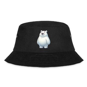 Süßer Eisbär Cartoon Glücklich Entspannt - Bucket Hat - Schwarz - Vorne - Lela (165cm)