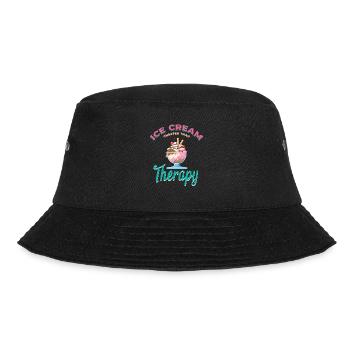 Eiscreme Billiger Als Therapie Für Gefrorene - Bucket Hat - Schwarz - Vorne - Lela (165cm)