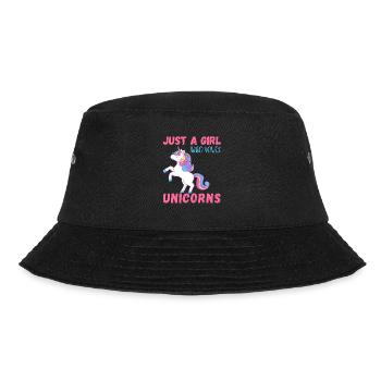 Nur Ein Mädchen, Das Einhörner Liebt - Bucket Hat - Schwarz - Vorne - Lela (165cm)