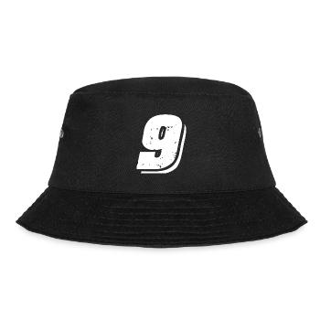 9 Zahl Symbol - Bucket Hat - Schwarz - Vorne - Lela (165cm)