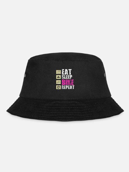 eat sleep bike repeat - Bucket Hat - Schwarz
