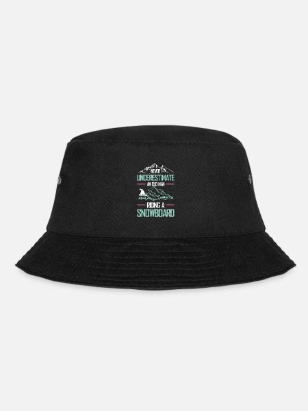 snowboarder alter mann - Bucket Hat - Schwarz