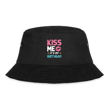 küss mich geburtstag - Bucket Hat - Schwarz - Vorne - Lela (165cm)