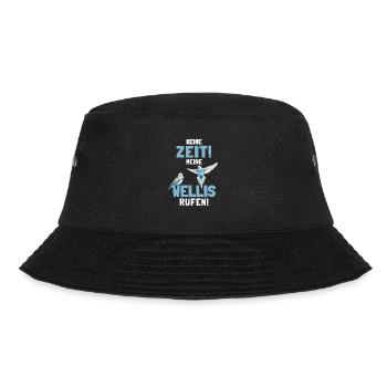 Wellensittich Figur Welli Sittiche Kostüm Sprüche - Bucket Hat - Schwarz - Vorne - Lela (165cm)