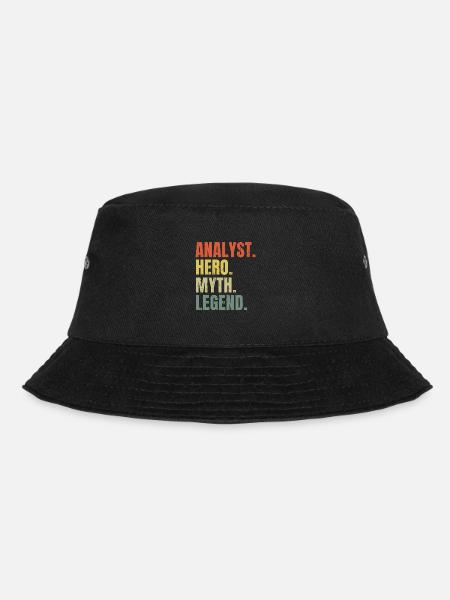 Funny Analyst Hero Myth Legend Best Job Analyst - Bucket Hat - black