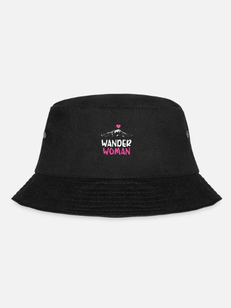 Wander Woman Alpenherz Berge Gebirge Wandern Herz - Bucket Hat - Schwarz