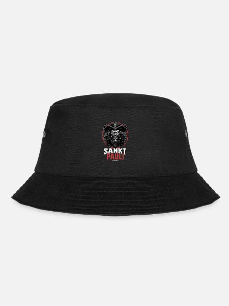 St Pauli Retro Piratenkopf Hansestadt Hamburg - Bucket Hat - black