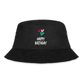 ALLES GUTE ZUM GEBURTSTAG. ALLES GUTE ZUM GEBURTSTAG. JAHRESTAG. - Bucket Hat - Schwarz - Vorne - Lela (165cm)