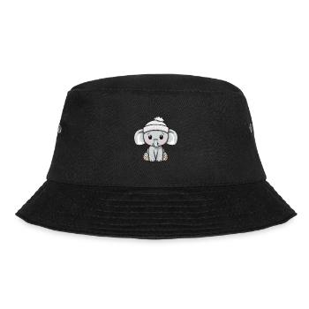 Elephant Winter Animal Cute Comic - Bucket Hat - black - Front - Lela (165cm)