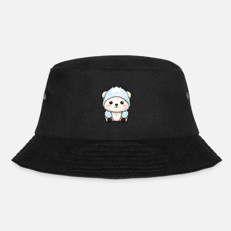 Eisbär Winter Polar Bär Tier Comic - Bucket Hat - Schwarz