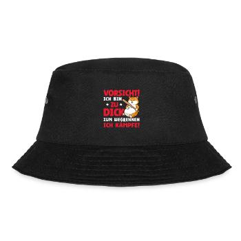 Vorsicht Ich Bin Zu Dick Zum Wegrennen Ich Kämpfe - Bucket Hat - Schwarz - Vorne - Lela (165cm)