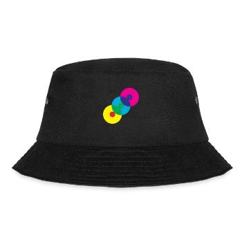 Vinyl Records (Diagonal) - Bucket Hat - black - Front - Lela (165cm)