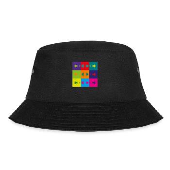 Musik Frequenz Farbfelder f. Festival u. Party - Bucket Hat - Schwarz - Vorne - Lela (165cm)
