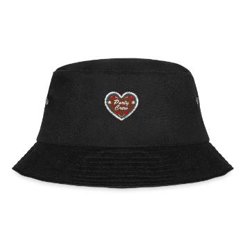 Lebkuchenherz "Party Crew" grunge look - Bucket Hat - Schwarz - Vorne - Lela (165cm)