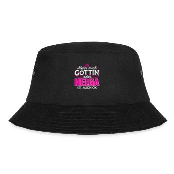 HELGA - Göttin - Bucket Hat - Schwarz - Vorne - Lela (165cm)