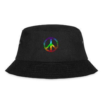 Peace Sign Rainbow Pacifist Peace Graffiti - Bucket Hat - black - Front - Lela (165cm)