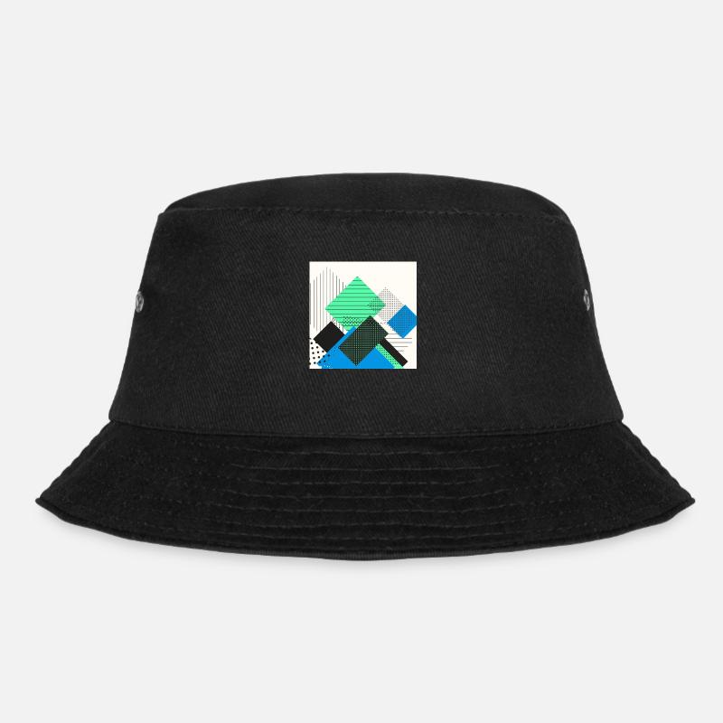 Abstract rectangles pastel - Bucket Hat - black