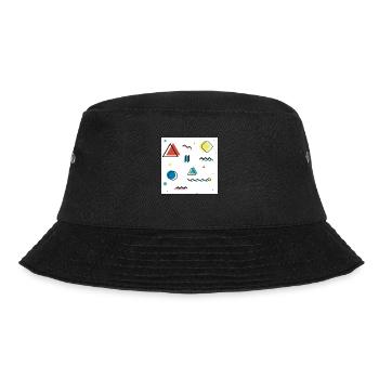 Abstrakte Geometrie - Bucket Hat - Schwarz - Vorne - Lela (165cm)