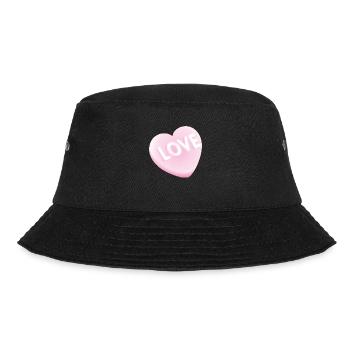 Smiley 'Love' Heart - Bucket Hat - Schwarz - Vorne - Lela (165cm)