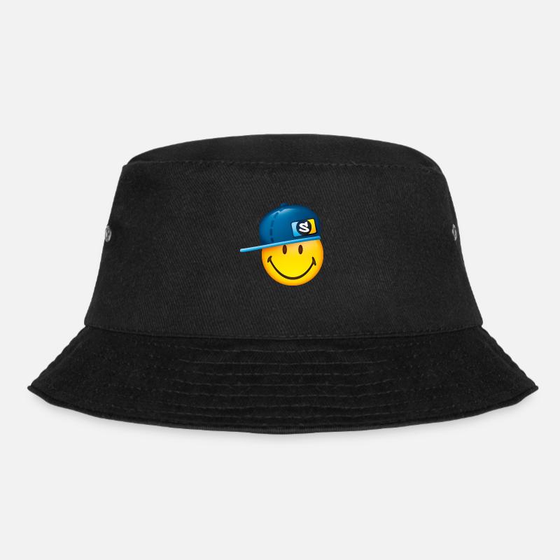 Smiley Cap - Bucket Hat - Schwarz