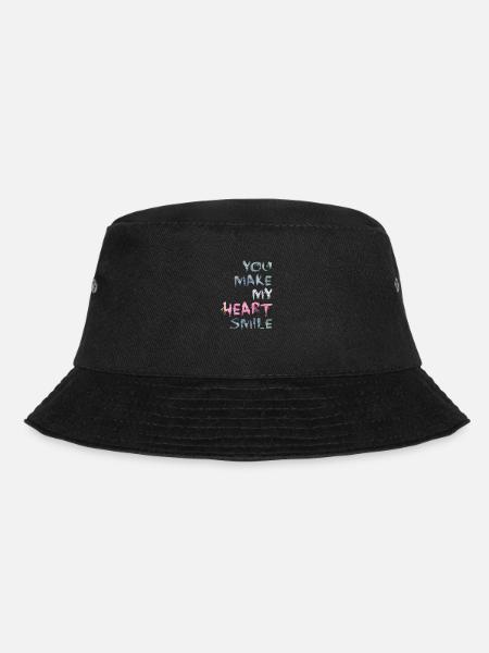 You make my heart smile - Bucket Hat - black