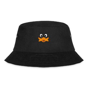 Ente Gesicht Kostüm Fasching Shirt Geschenk Idee - Bucket Hat - Schwarz - Vorne - Lela (165cm)