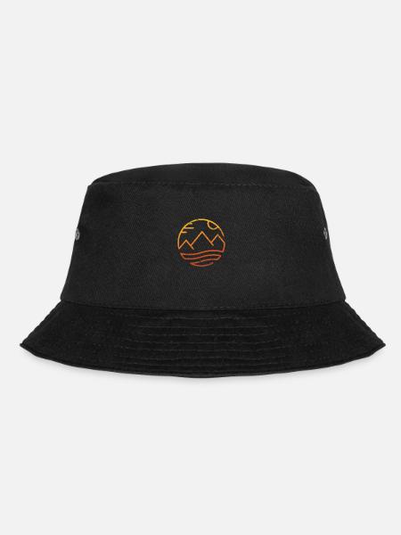 Mountains Sea NAtur Sunset Natural Man - Bucket Hat - black