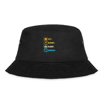 eat sleep rugby repeat - Bucket Hat - black - Front - Lela (165cm)