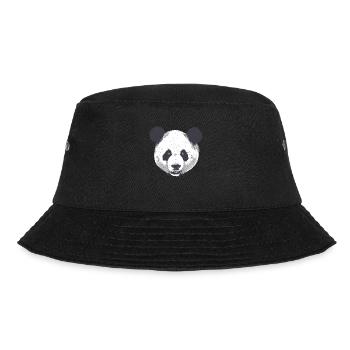 Panda head bear cool sweet realistic illustration - Bucket Hat - black - Front - Lela (165cm)