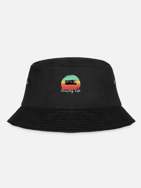 Camping Life Retro Sun Wohnmobil - Bucket Hat - Schwarz